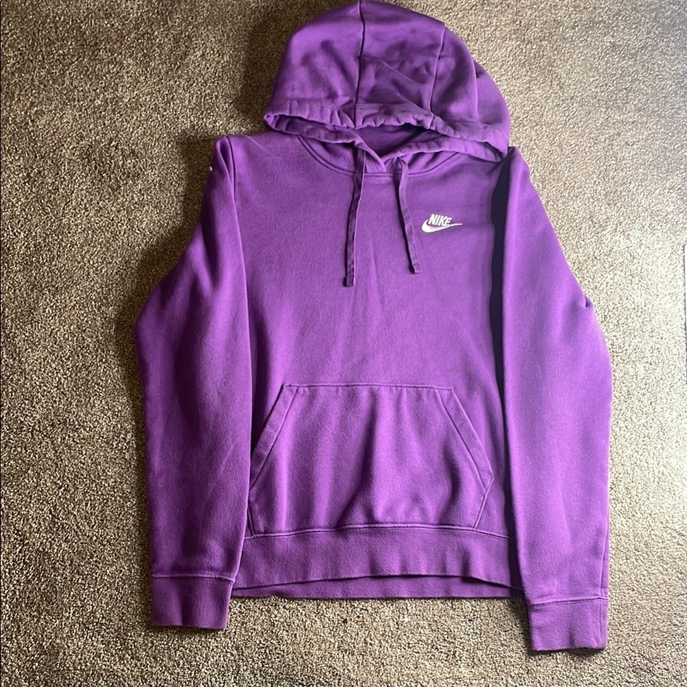 Nike Purple Sweater with Ribbed Hem and Cuffs